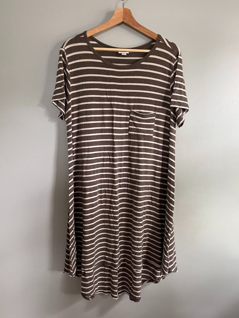 Striped T-shirt Dress with High-Low Hem
